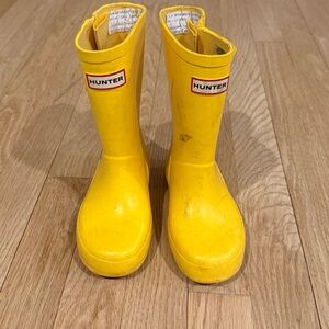 Kids Hunter Yellow Rain Boots size 9